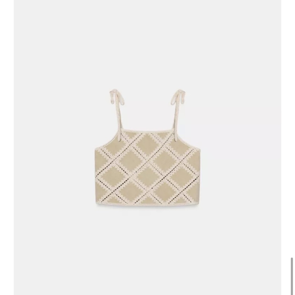 Zara Crochet Patchwork Strappy Top